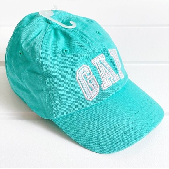 Gap Kids Shimmer Aquatide Gap Logo Baseball Hat Size L/XL New With Tags - Picture 3 of 12